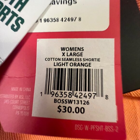 DSG Womens XL Cotton Seamless Shortie Light Orange - Picture 6 of 8